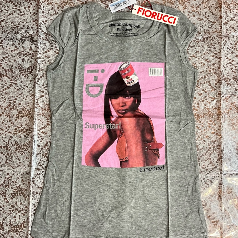 Fiorucci Gray and Pink Short Sleeve Tee